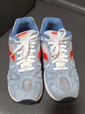 Saucony Light Blue & Orange Retro Runner Sneakers